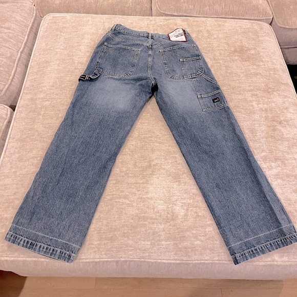 Phat Pharm 90s cargo wide leg mid wash jean 32x33 vintage Y2K Def Jam Records - Picture 1 of 11